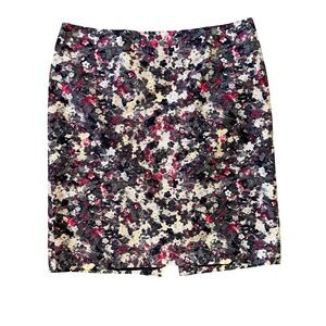 Talbots Multicolor Floral Pencil Skirt Size 12P Classic Work Office Business